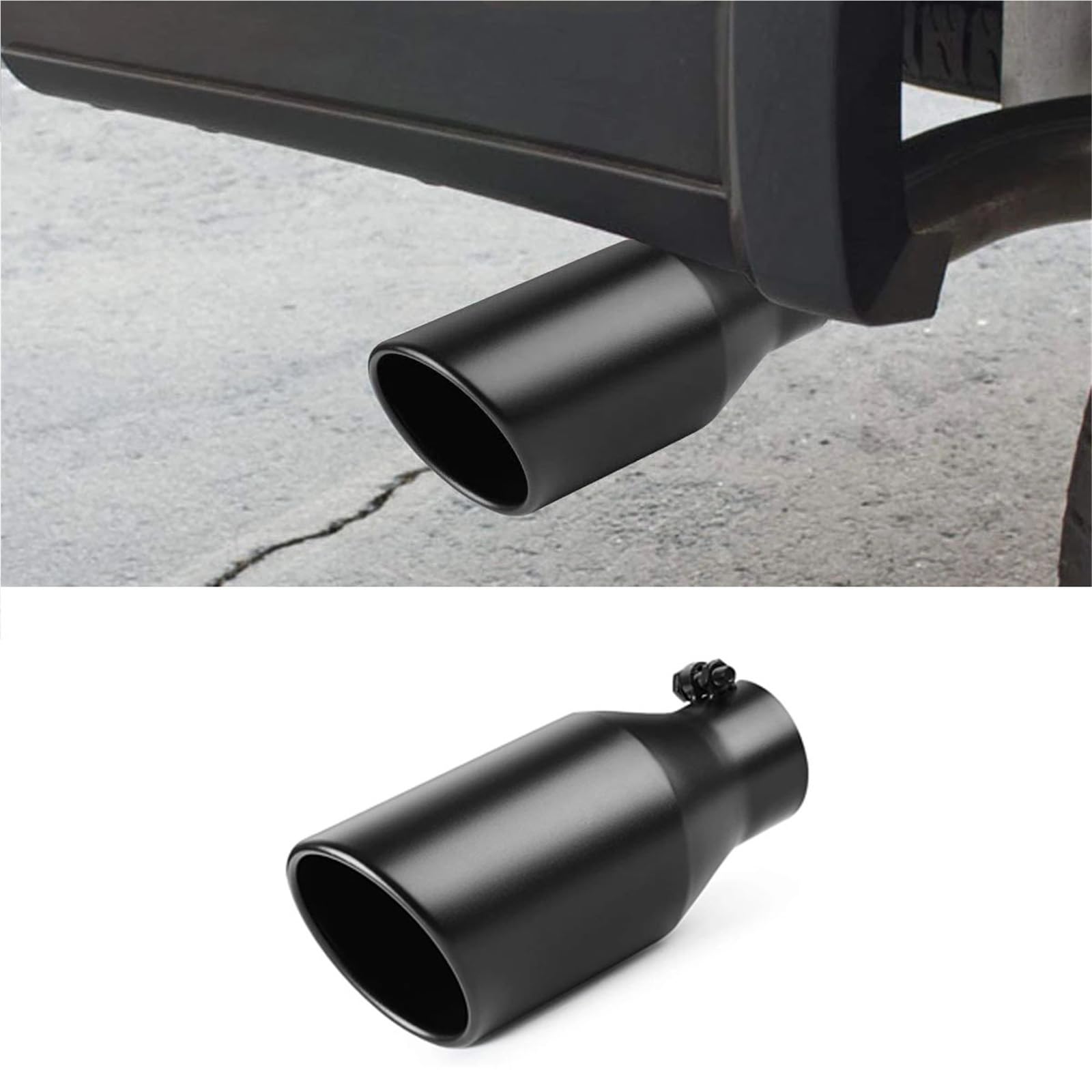 1 szt. Uniwersalna końcówka rury wydechowej samochodu 3 cale/7,62 cm końcówka tłumika do rury wydechowej ciężarówki akcesoria samochodowe(Black)