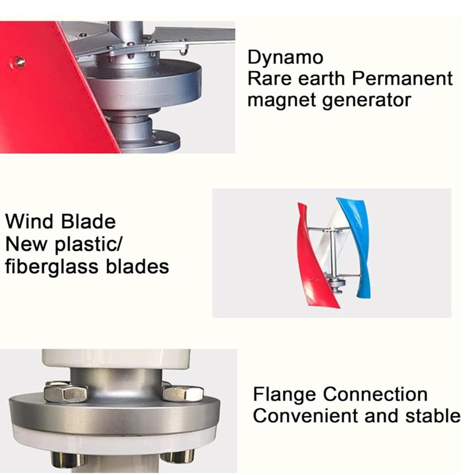 6000W Windturbine Vertikaler Windgenerator Bausatz mit Controller | 12V-220V Windkraftgenerator für Marine, Zuhause, Windmühlengenerator geeignet für hybrides Solar-Wind-System