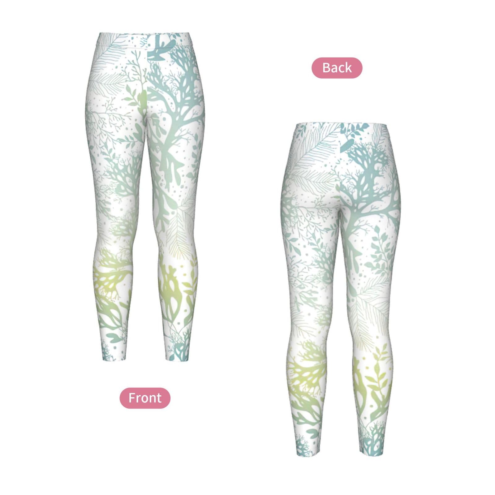 Yogahose für Damen, weich, atmungsaktiv, wasserdicht, vielseitig, sportlich, lässig, Grün / Meerblau