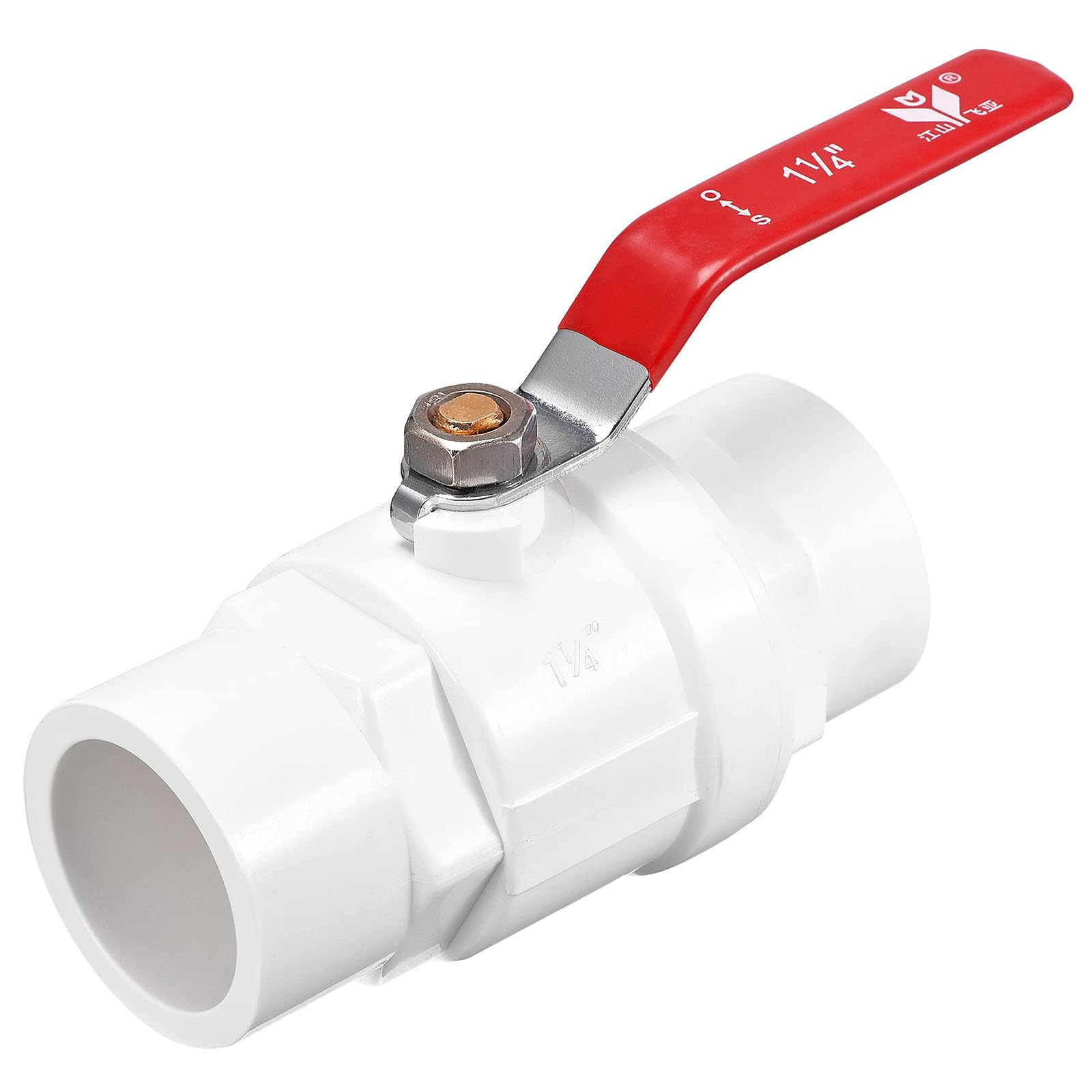 Recogwood 32mm Ball Valve, PVC Socket Type Shut-Off Valve Switch for Aquarium Water Flow Control Sump Pump, Pool, Garden Sprinkler