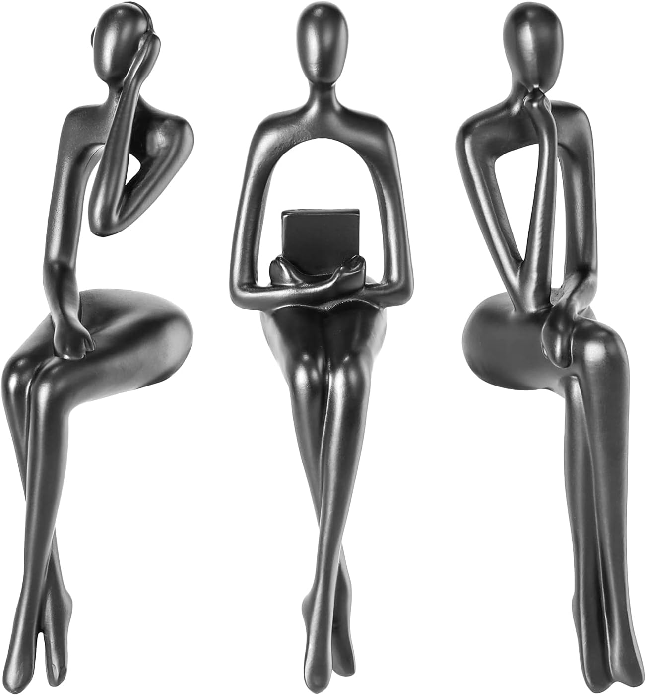 Estatua de Thinker - Escultura de arte abstracto, figuras coleccionables de resina dorada para el hogar, sala de estar, oficina, estante, gran idea