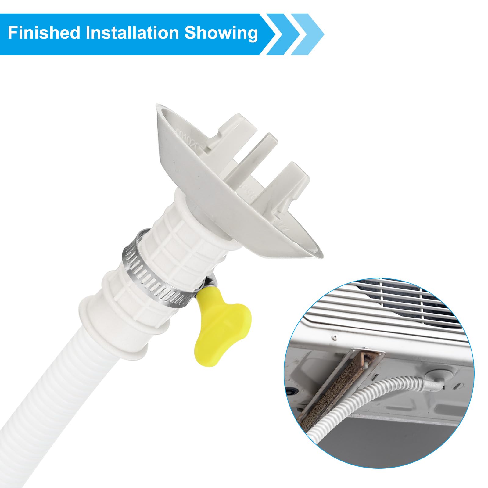 PATIKIL Connecteur Vidange Climatiseur 25 Mm - Adaptateur Universel Avec Collier De Serrage, Blanc