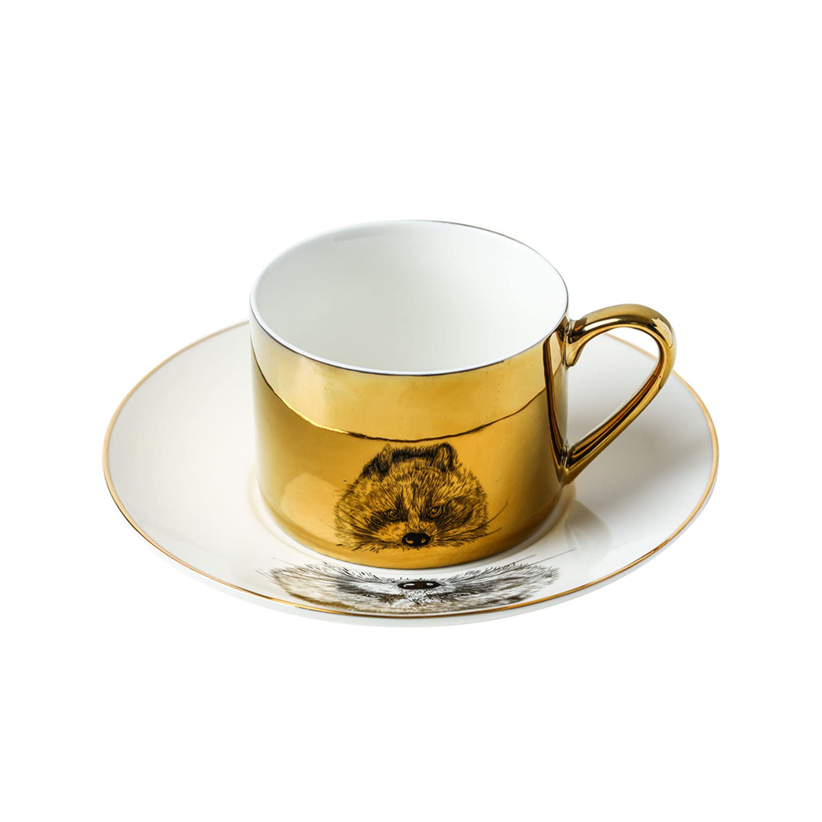 Persönliche Kaffeebecher, Espressotasse, Nachmittagstee-Tasse und Untertasse, Party-Teetassen, chinesisches Tee-Set, Mode-Büro-Kaffeetasse, Spiegel-Tierreflexions-Wasserbecher, Nachmittagstee-Keramik-