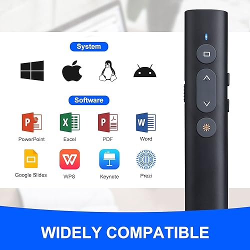 Miniatura 5 de Presentation Clicker for PowerPoint Presentations, 2 in 1 USB Type C Powerpoint Clicker Wireless Presenter Remote with Volume Control, Computer