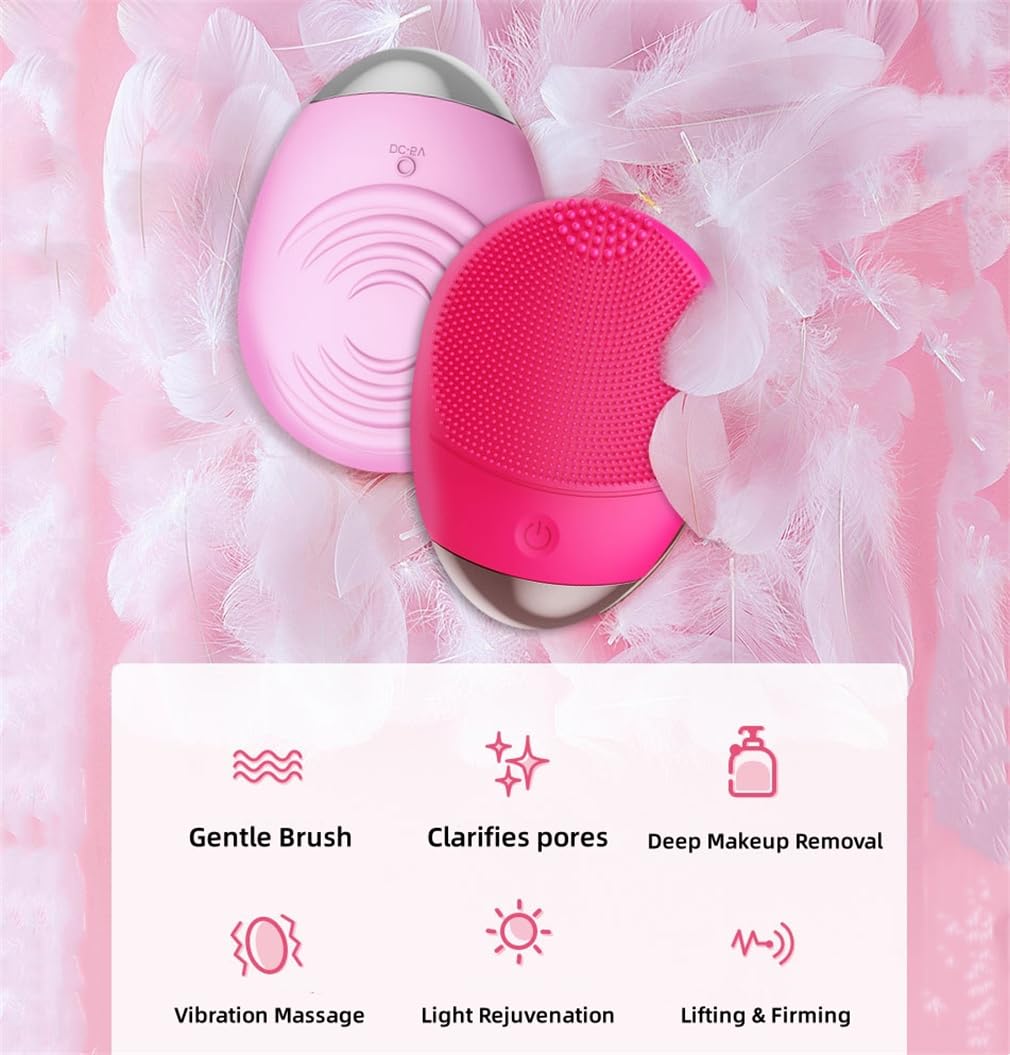 Limpiador facial de silicona, masajeador facial, eliminación de maquillaje profundo, masaje vibratorio, rejuvenecimiento suave y reafirmante, para mamá, esposa, mejor amiga, morado