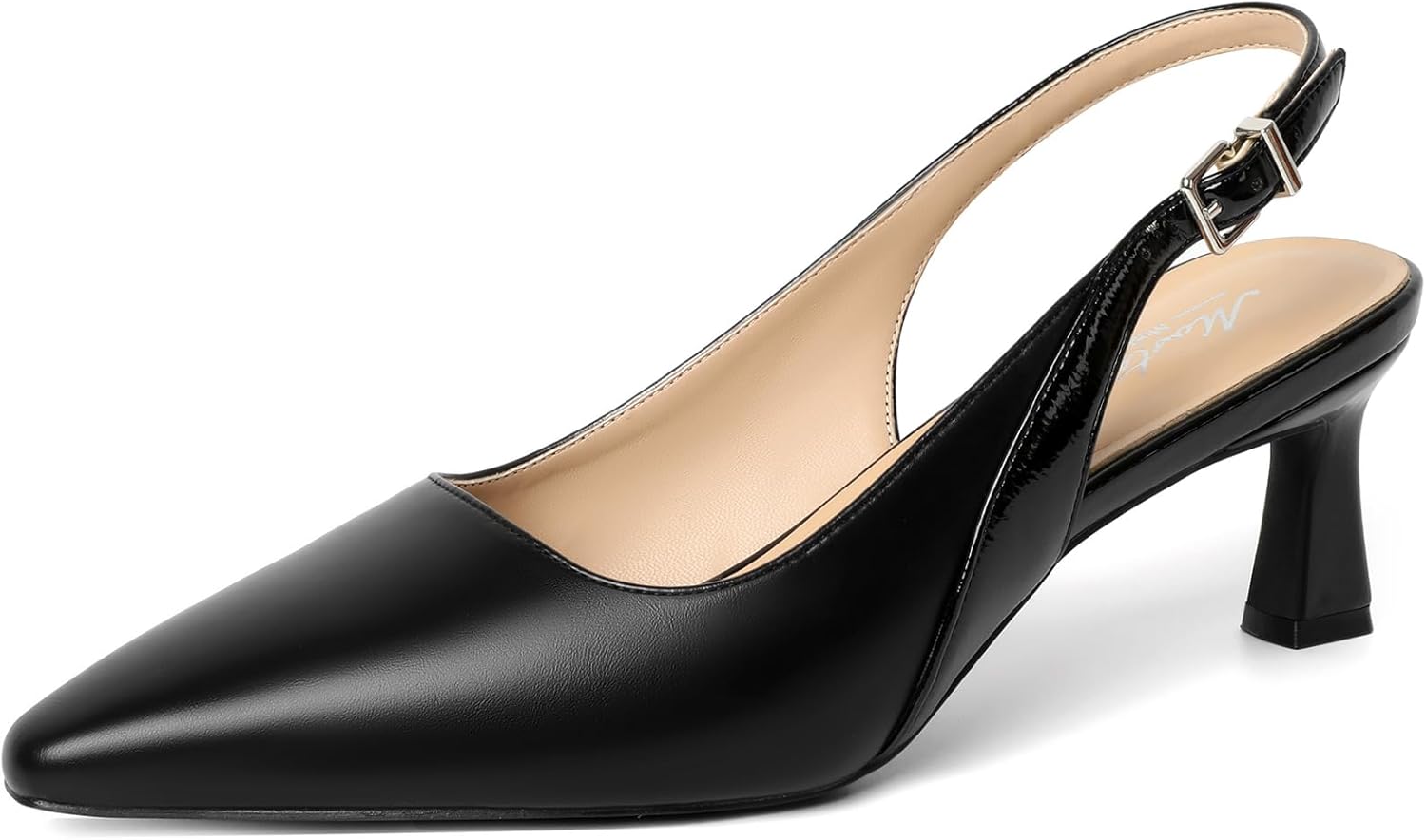 Mostrin Kitten Heels for Women Slingback Pointed Closed Toe Heels Women's Pumps Shoes for Wedding, Party, Commuting