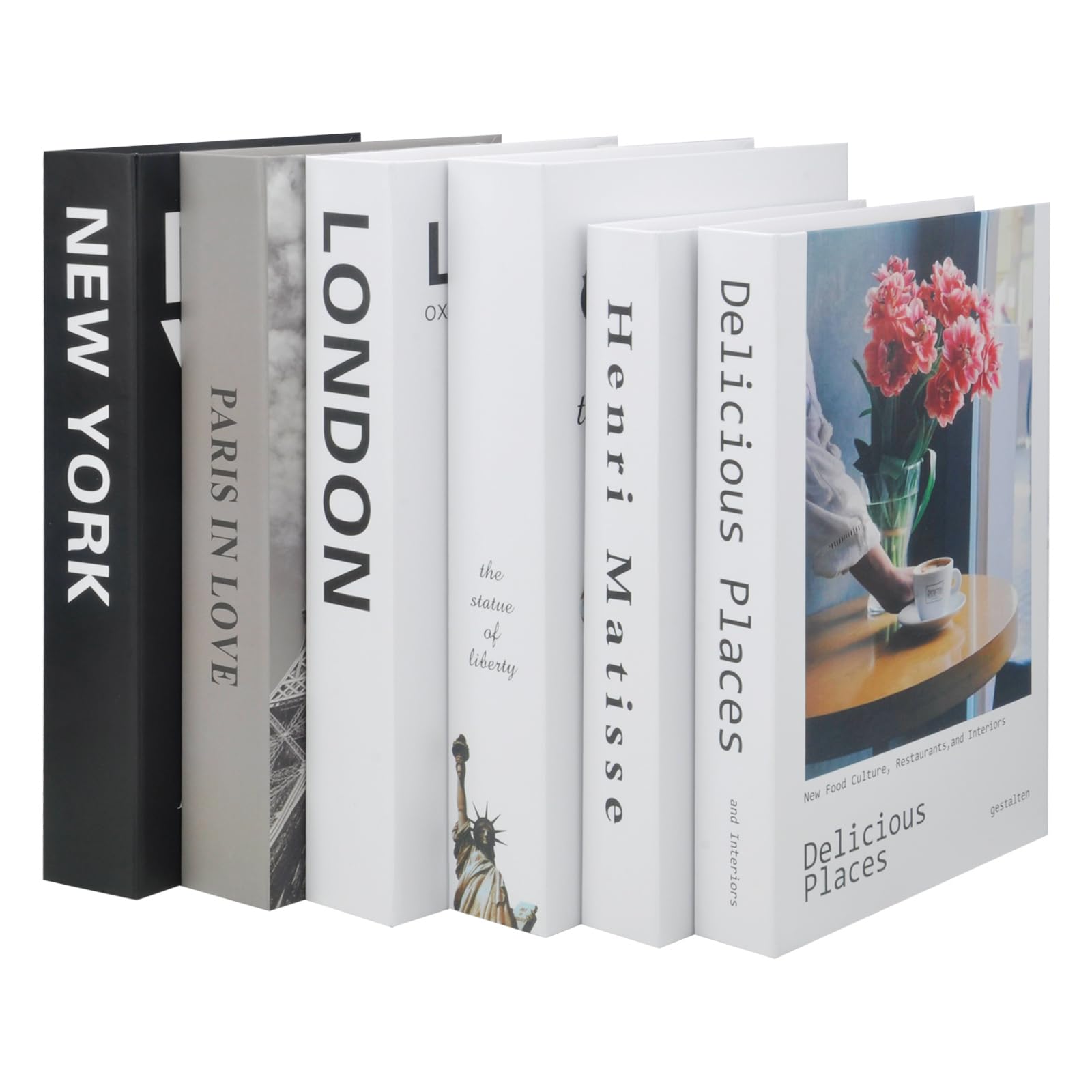 6 Piezas Libro Decorativo de Moda, Libros Falsos para Decoración, Decoraciones Apiladas Libros de Decoración para la Decoración del Hogar Estantería Mesa de Centro Estantes