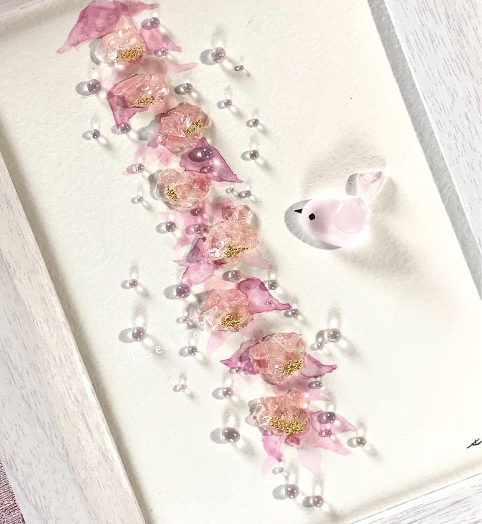 シーグラスアート 幸福の道標　インテリア 置物 フラワーアレンジメント 玄関飾り シーグラスアート 幸福の道標 インテリア 置物 フラワー