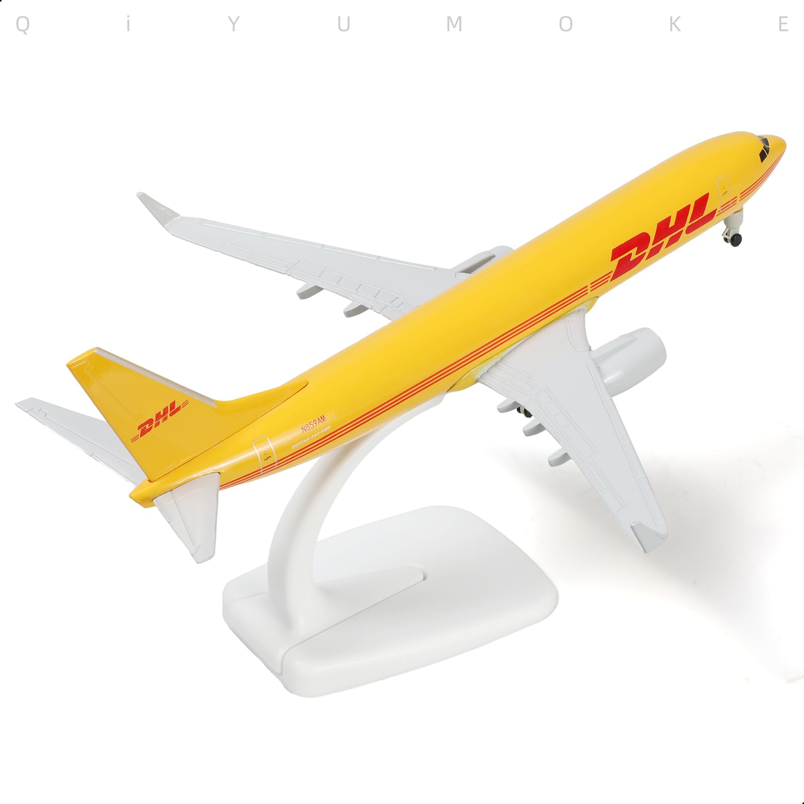 1/300 737 Modèle d'avion en métal moulé-DHL737 Modèle d'avion pour Avion Adulte-modélisation avec Support (8,3 Pouces) Cadeaux de passionnés d'aviation, décorations d'affichage de Bureau