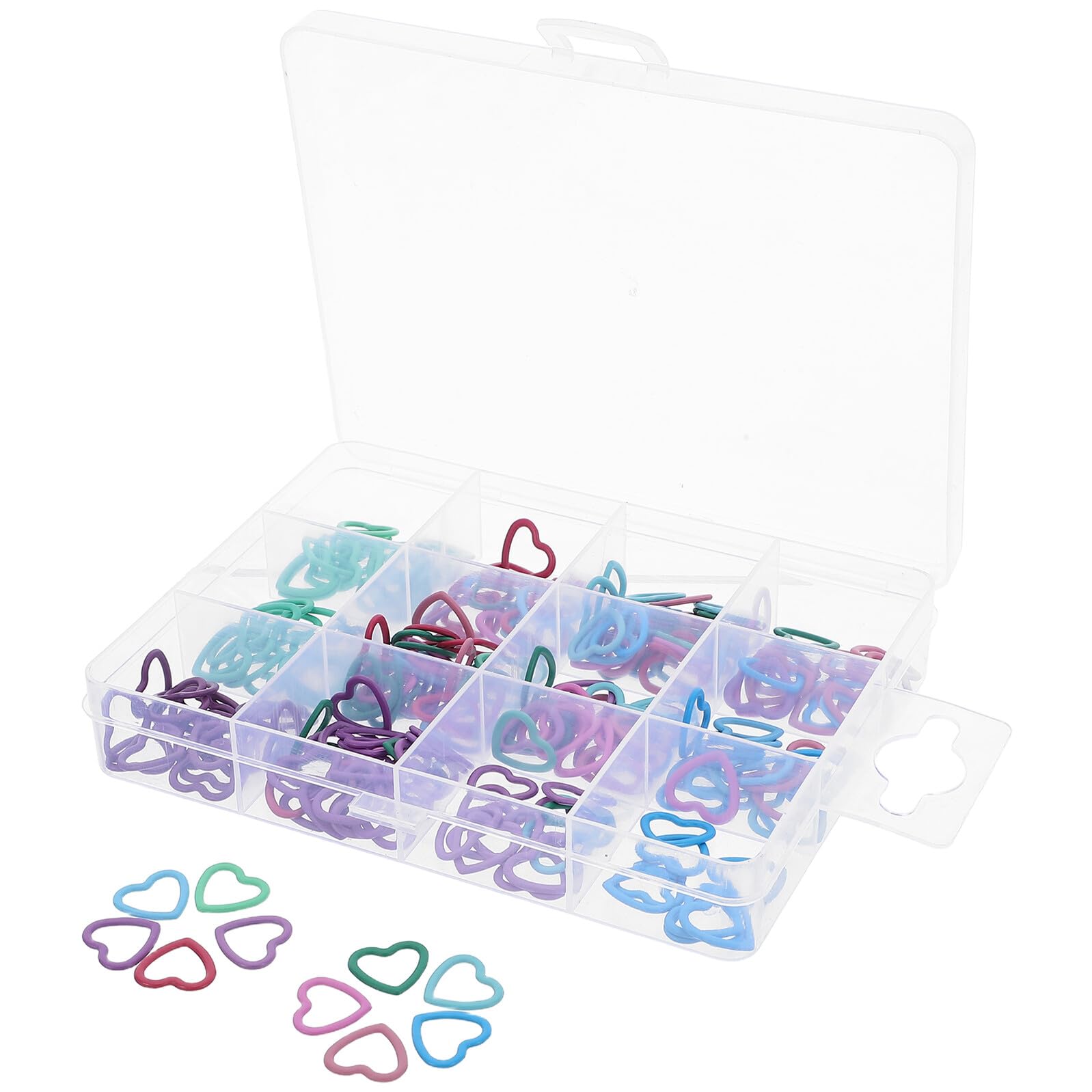 Toyvian 240 Pezzi Segnapunti per Uncinetto in Metallo a Forma di Cuore Anelli Segnapunti per Filati Accessori per Maglieria Precisi e Portatili per Progetti Fai da Te di Lavoro a Maglia