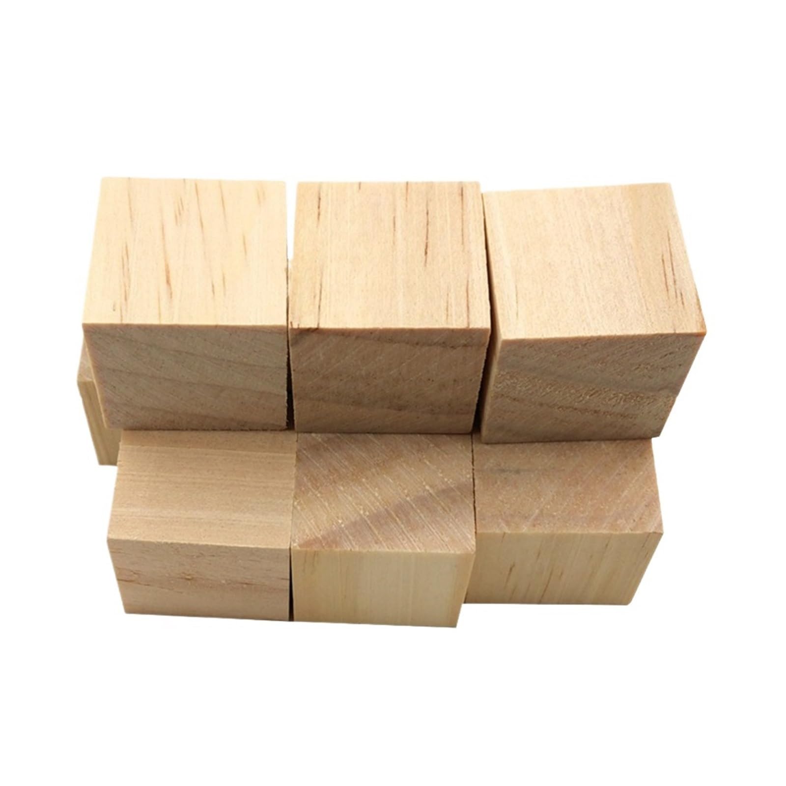 50 piezas de 3,5 cm cuadrados pino for bricolaje, cubo madera, bloque, tronco tridimensional, pequeño