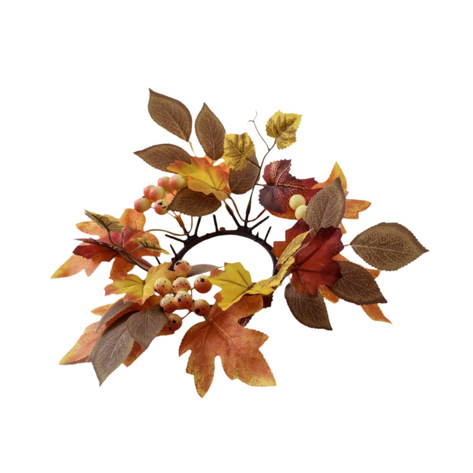 CALANDIS® Maple Leaves Candle Wreath Rustic Autumn Wreath for Festival Farmhouse Party Yellow Berries | Wreaths, Garlands & Plants | Christmas & Winter | Holiday & Seasonal Dacor-image-13
