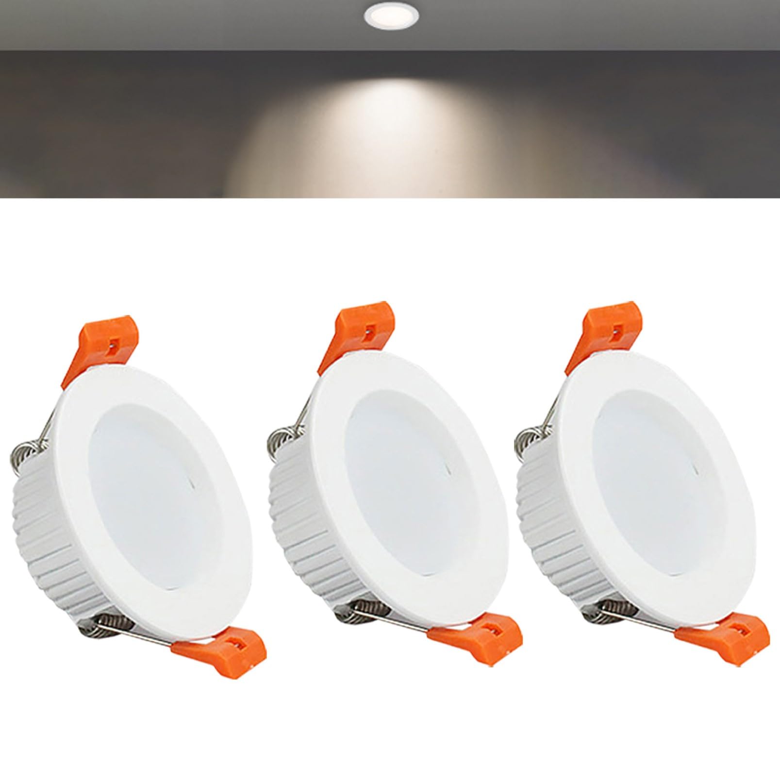Ttiiloe Neutral Light 3W Round Led Recessed Ceiling Spotlights, 4000K Neutral White Ultra Slim Panel Ceiling Light, Cut Φ50-55Mm, Ac110-240V Downlights For Hallway Stairwell Showroom, 3 Pack