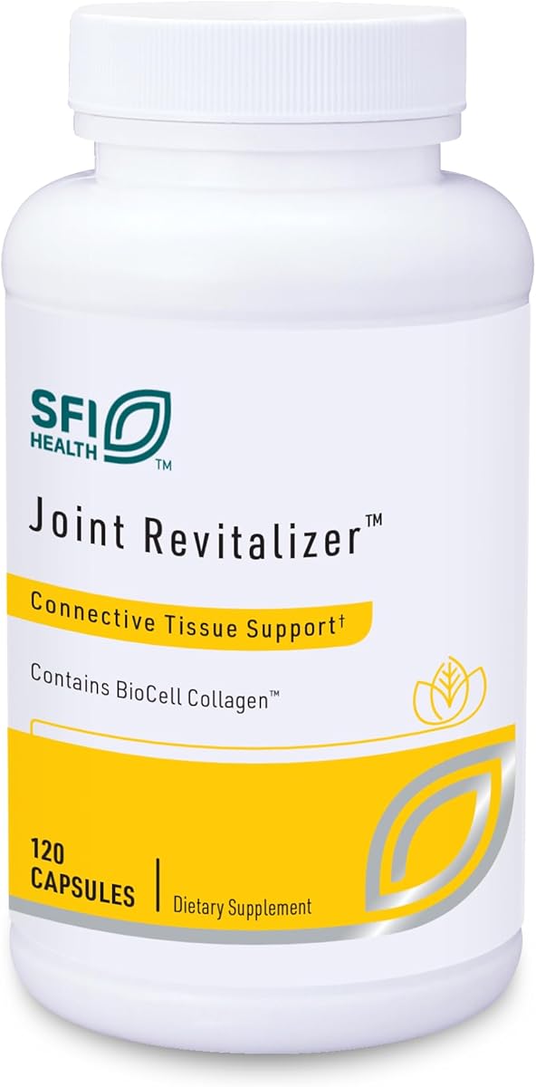 SFI Health Klaire Labs SFI Health Joint Revitalizer - Patented Hydrolyzed Collagen Peptide Formula with Chondroitin, MSM & Hyaluronic Acid, Hypoallergenic Connective Tissue Support (120 Capsules)