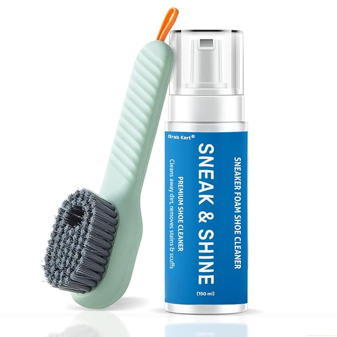 Grab Kart Shoe Cleaning Kit, Shoe Cleaner Spray with Shoe Cleaning Brush, Sneaker Cleaner - White Shoe Cleaner Foam For Suede Shoe, Sports Shoes, Sneakers Cleaning