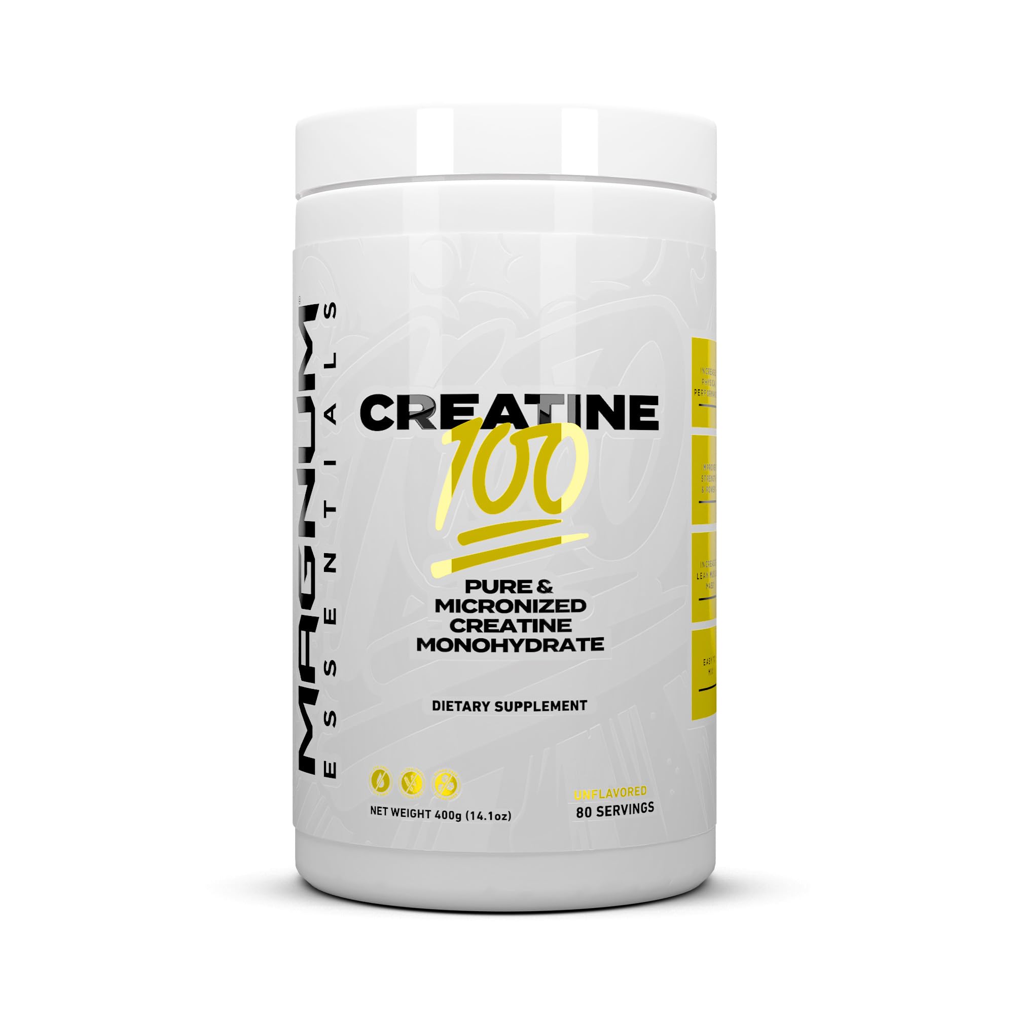 Magnum Nutraceuticals Micronized Creatine 100 – 80 Servings, High-Purity & Fast-Absorbing Creatine Monohydrate for Strength, Endurance & Muscle Growth