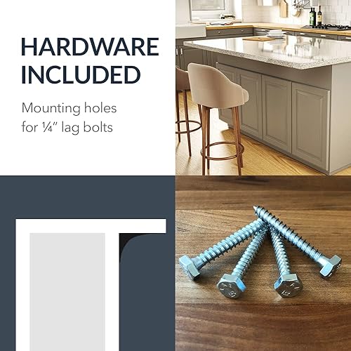 Miniatura 4 de Iron Support Soporte comercial universal resistente - Soportes de soporte industrial - Soporte de montaje de acero para estantes, tocadores, bufés,