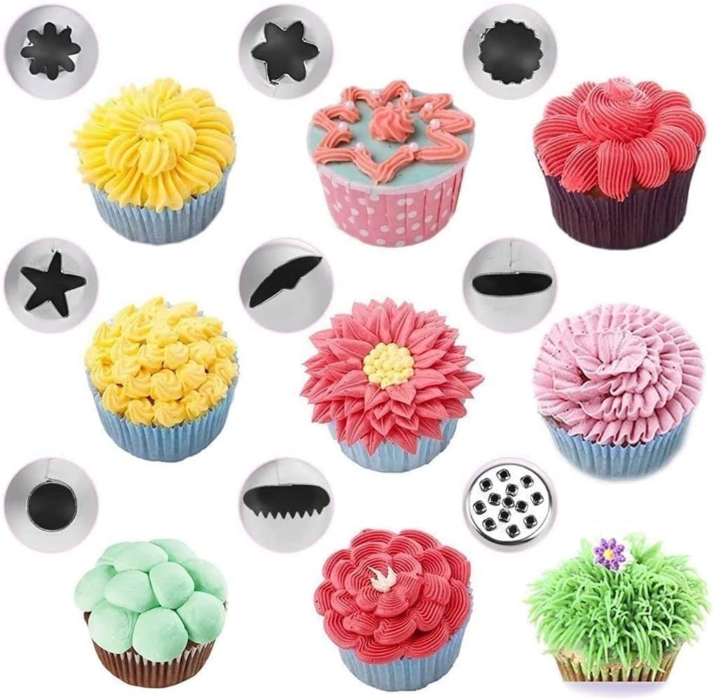 Juego de boquillas para Manga pastelera de 15/85 Piezas, boquillas de Acero Inoxidable, Herramienta para decoración de Pasteles, Kit de boquillas Reutilizables (85 Piezas).