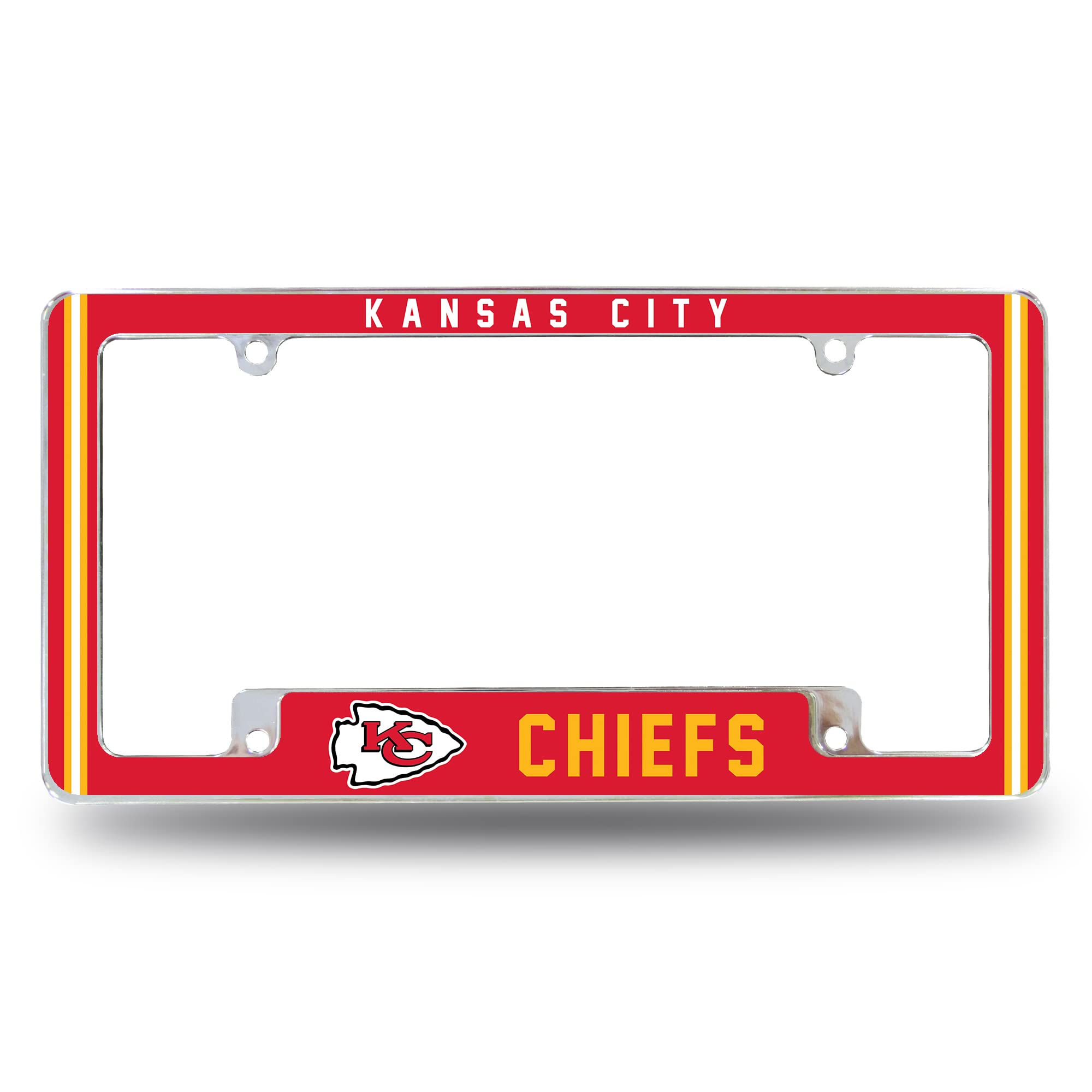 Rico Industries NFL Football Classic 12" x 6" Chrome All Over Automotive License Plate Frame for Car/Truck/SUV