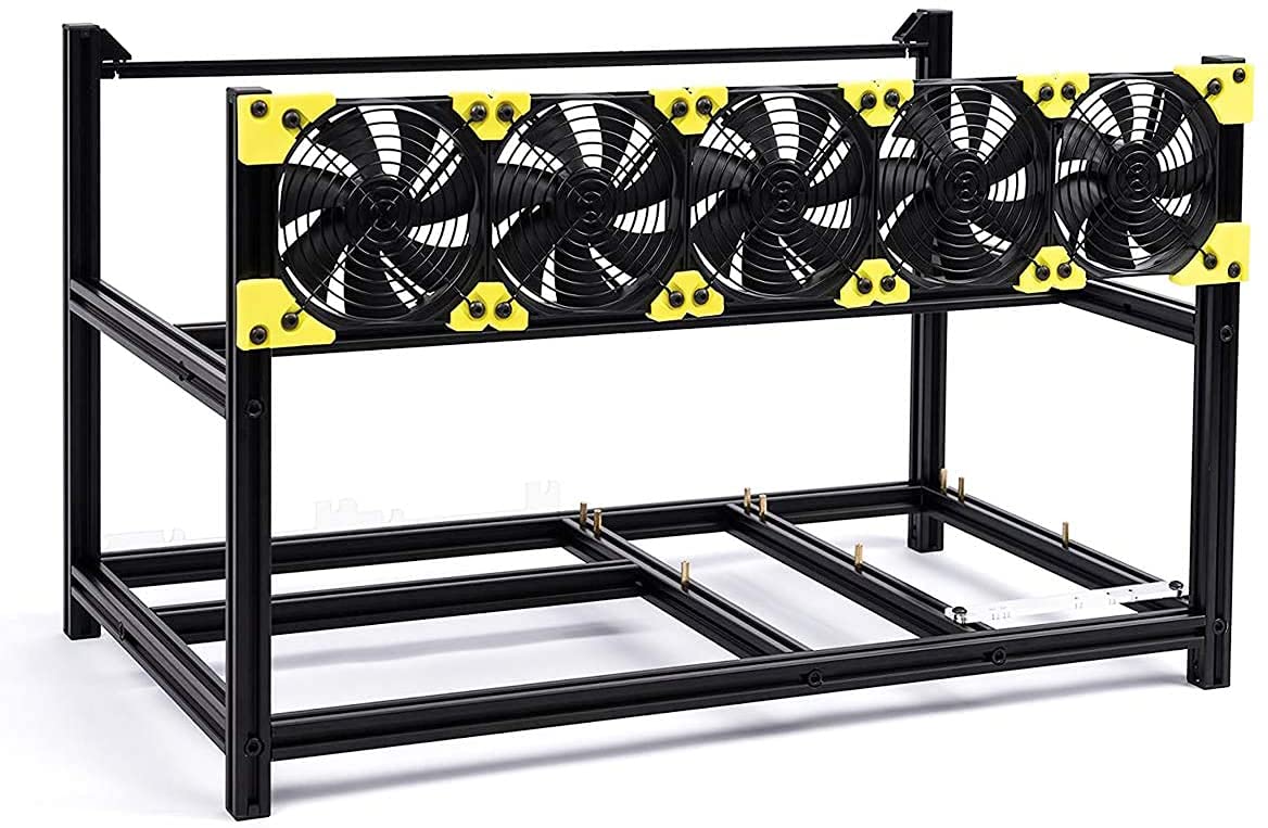 Amazon.com: Professional 6/8 GPU Miner Mining Case Aluminum Frame Mining Rig  for ETH ZEC/Bitcoin Crypto Coin Currency Mining Veddha (6GPU+5FANS) :  Electronics