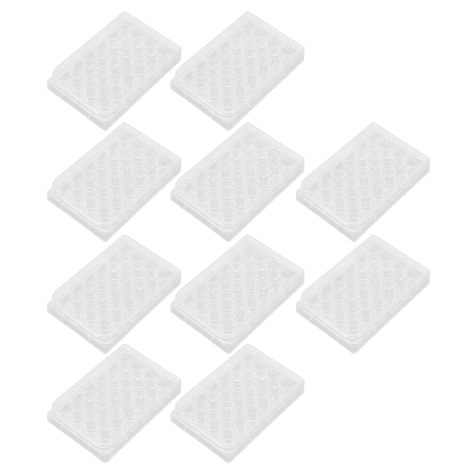 10 Pcs Plaque Culture, Boîte Pétri en Polystyrène Plaque Culture Cellulaire Épaisseur Uniforme Transparent Plaque Culture Tissus Plaque Traitée de Culture Tissus Paquet (24 Eh