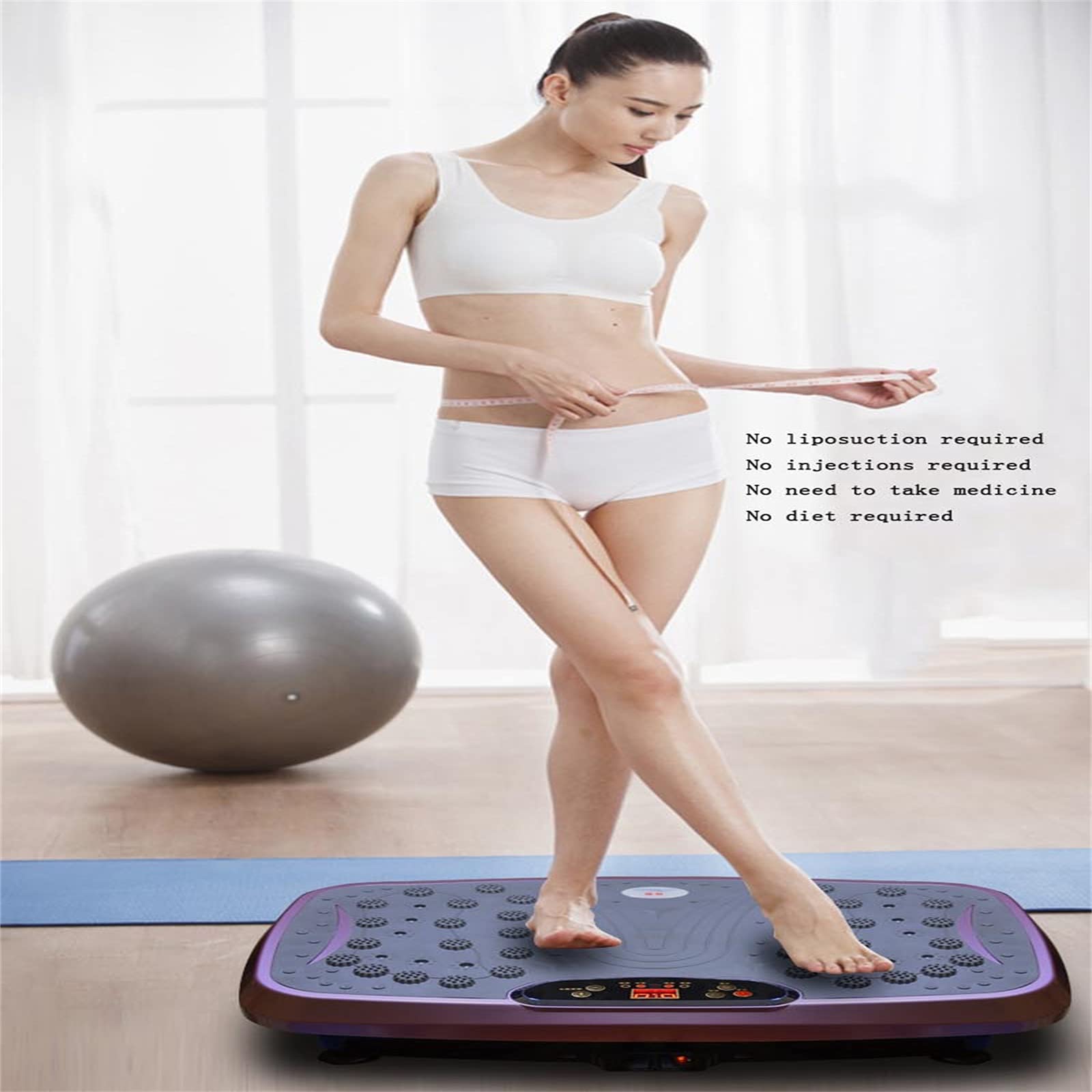 Macchina per Esercizi a Vibrazione, pedana Vibrante 4D con Altoparlante Bluetooth, 6 modalità di Programma, Telecomando, pedana Vibrante per Allenamento Fitness per Peso L (Colore: Viola)