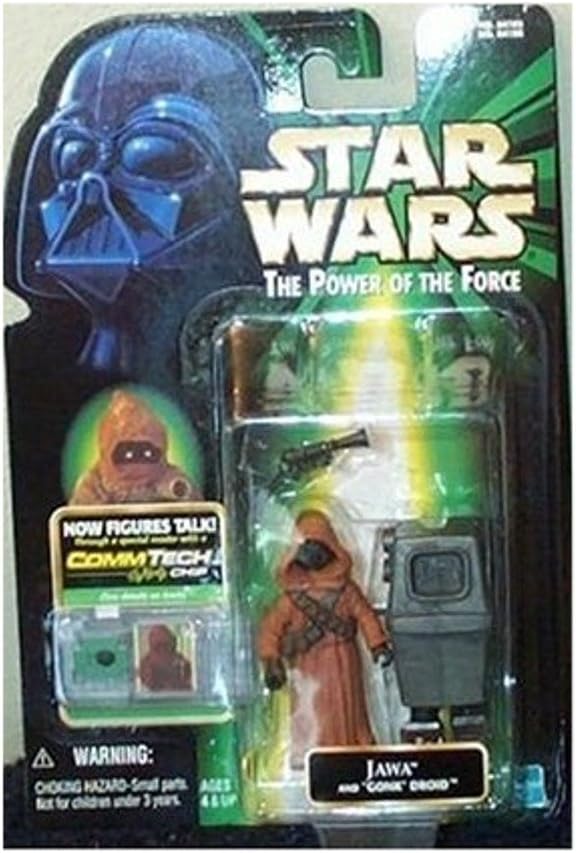 Star Wars, The Power of the Force CommTech, Jawa and Gonk Droid Action Figures, 3.75 Inches