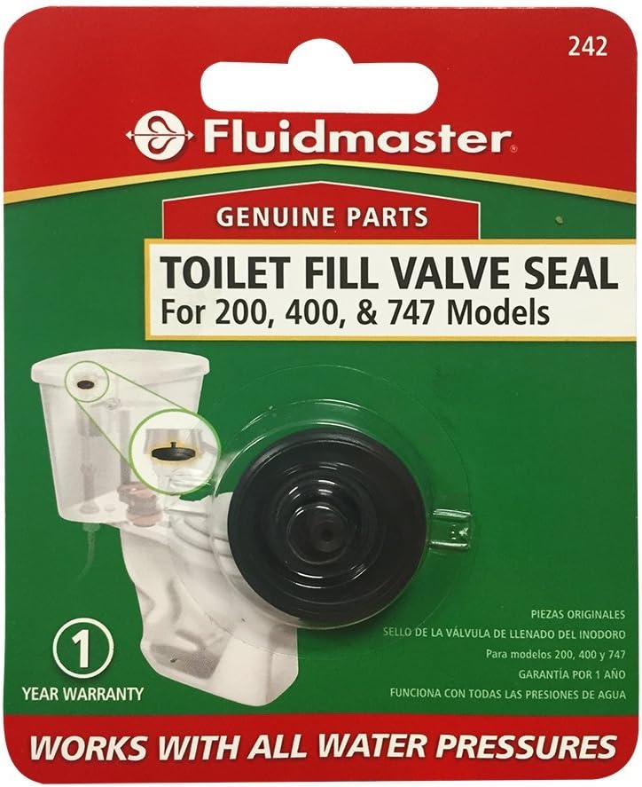 Fluidmaster 242 Toilet Fill Valve Seal Replacement Part, Fits 400A Fill Valve , Black