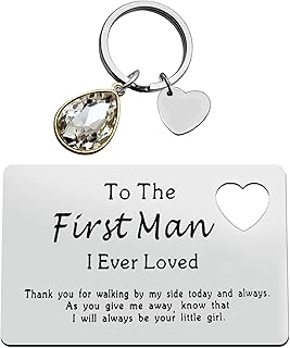 Engraved Wallet Insert Card for Dad from Daughter, Father of The Bride Gift, Wedding Gift for Dad to The First Man I Ever Loved Metal Wallet Card for Dad, Christmas Birthday Gift for Dad