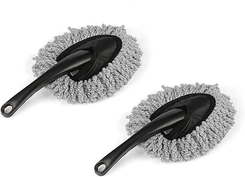 cueclue Paquete de 2 cepillos de microfibra lavables para automóvil, 11.8 pulgadas, universal, suave, multifuncional, para automóvil, sin arañazos,