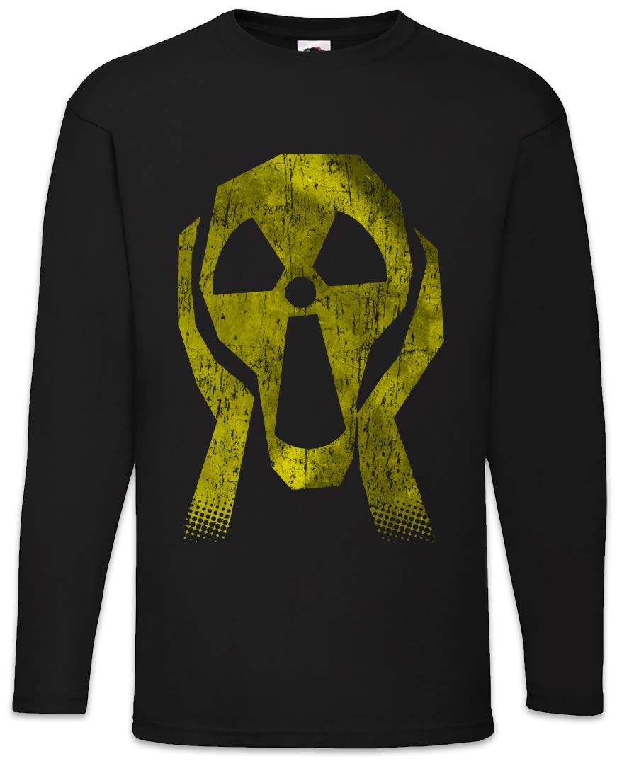 Urban Backwoods Men's Black Radioactive Face Long Sleeve T-Shirt Size L