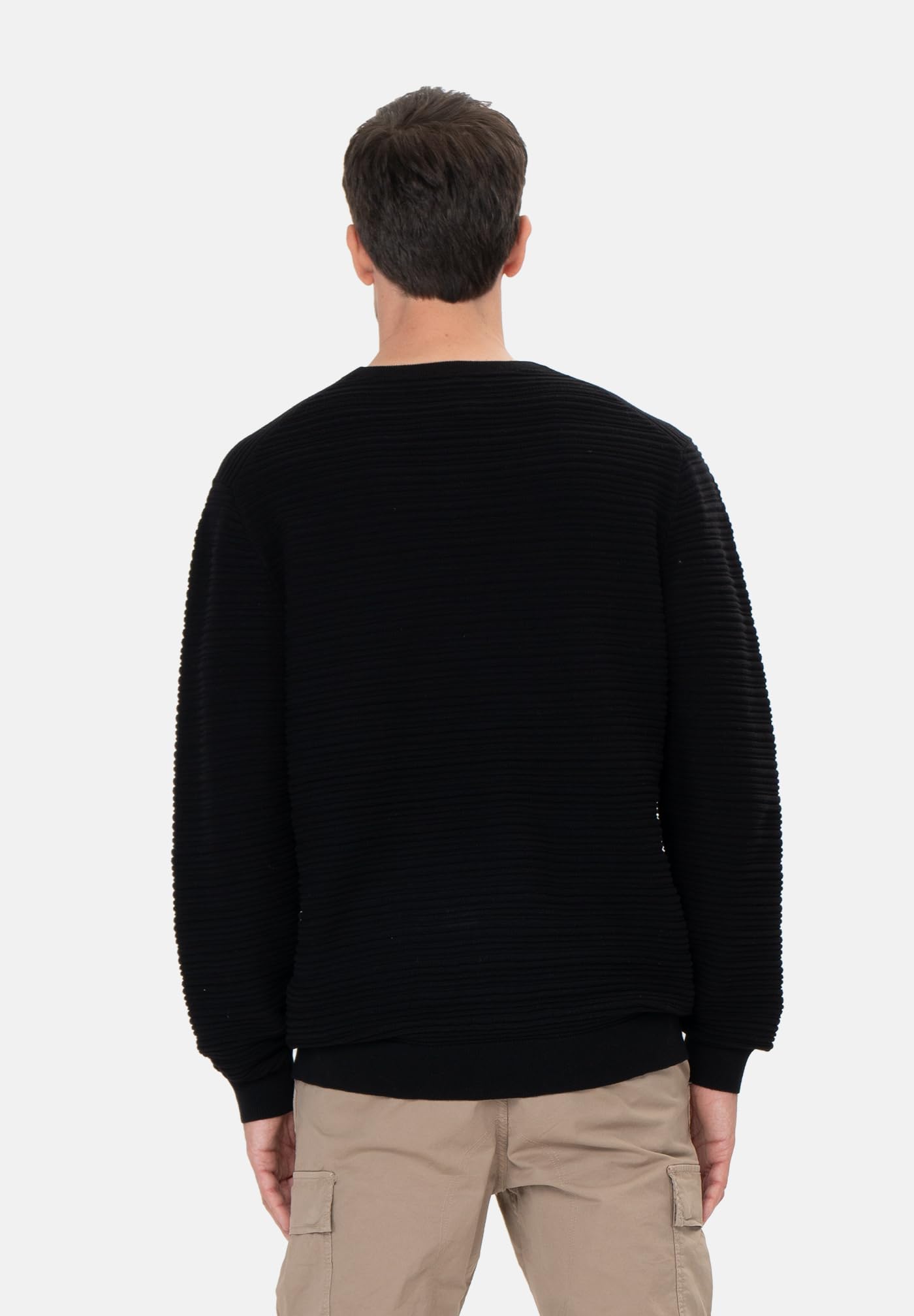 KEYLARGO Bern okrągły sweter męski, Black (1100), M