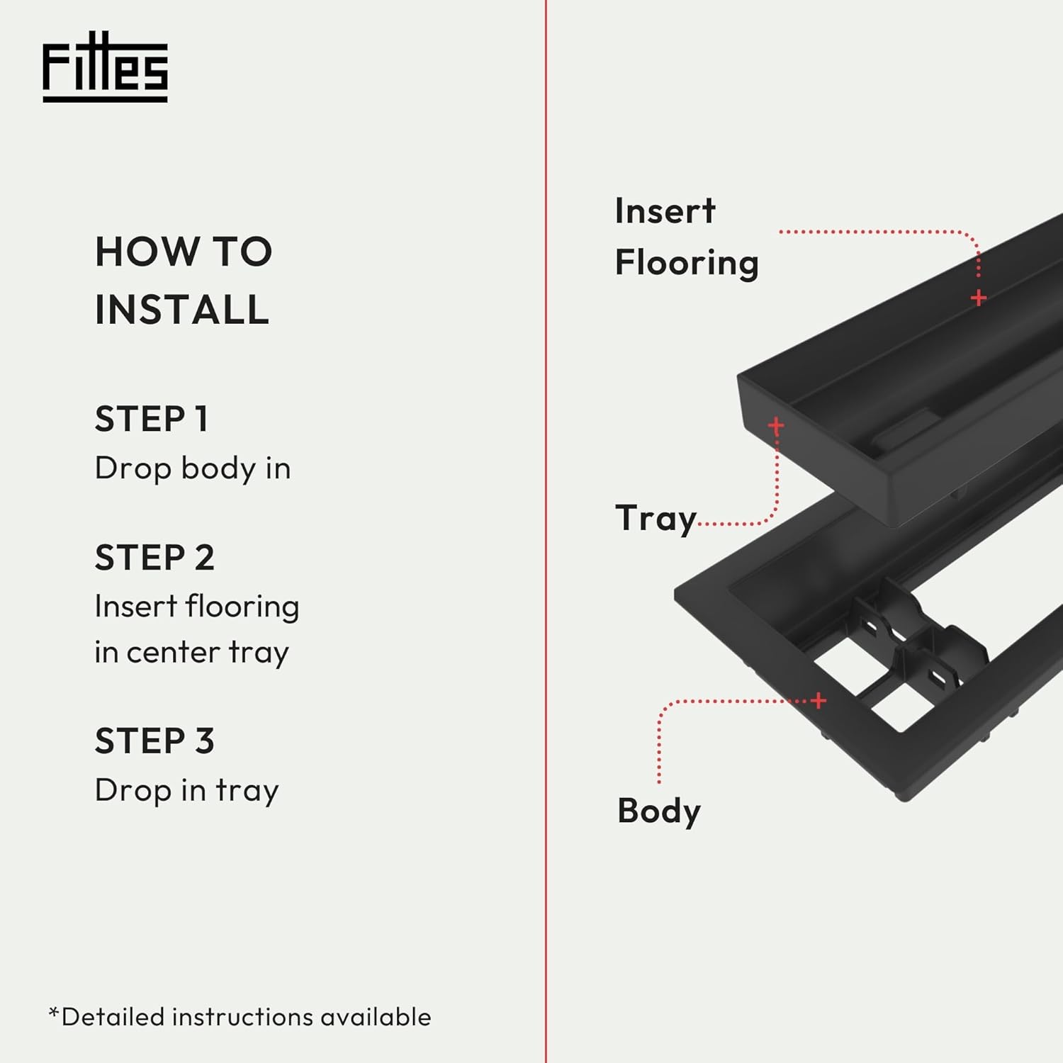 Matte Black 4" x 10" ABS Plastic Floor Register