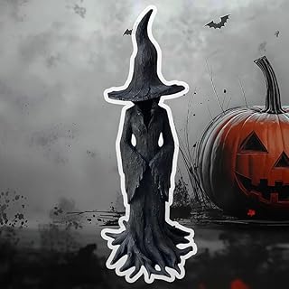 Halloween Enchanting Cracker Barrel Witch Statue and Garden Figurines, Awakencheerful Appetitep Retro Gothic Resin Witch Hand-Painted Figurines, Ameantime Nib Festival Collectible(7.87in)