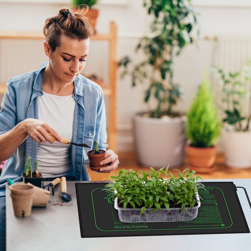 Tapis Chauffant étanche Pour Semis Et Germination Hydroponique - Noir, 1.4m De Câble, 206-210g