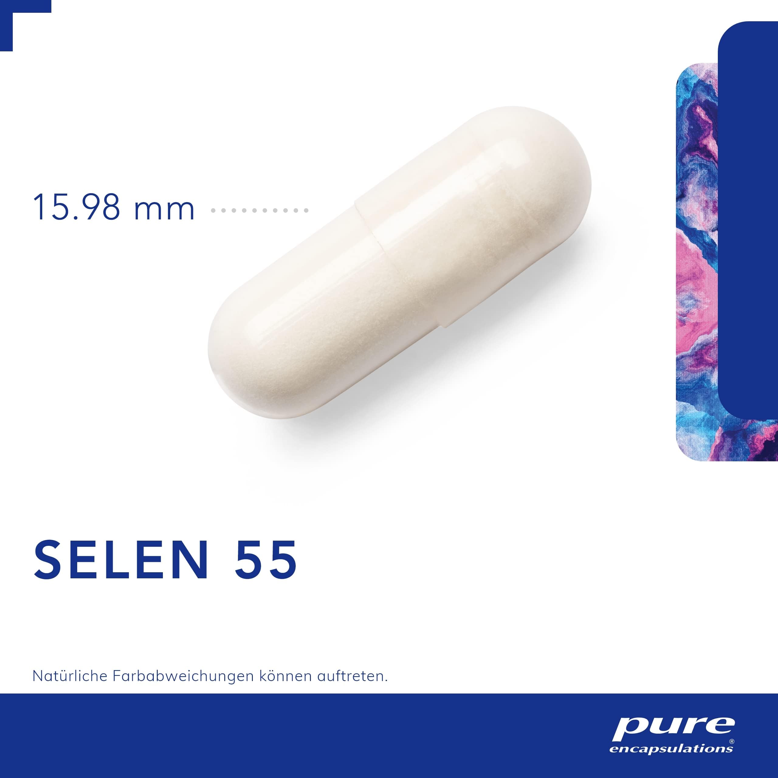 Pure Encapsulations - Selen 55 - Hochwertiges Selenmethionin für antioxidativen Schutz und das Immunsystem - 90 Kapseln