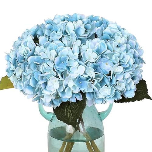 Ramo de Hortensias Azules Frescas con 10 Flores, Perfecto para Aniversarios