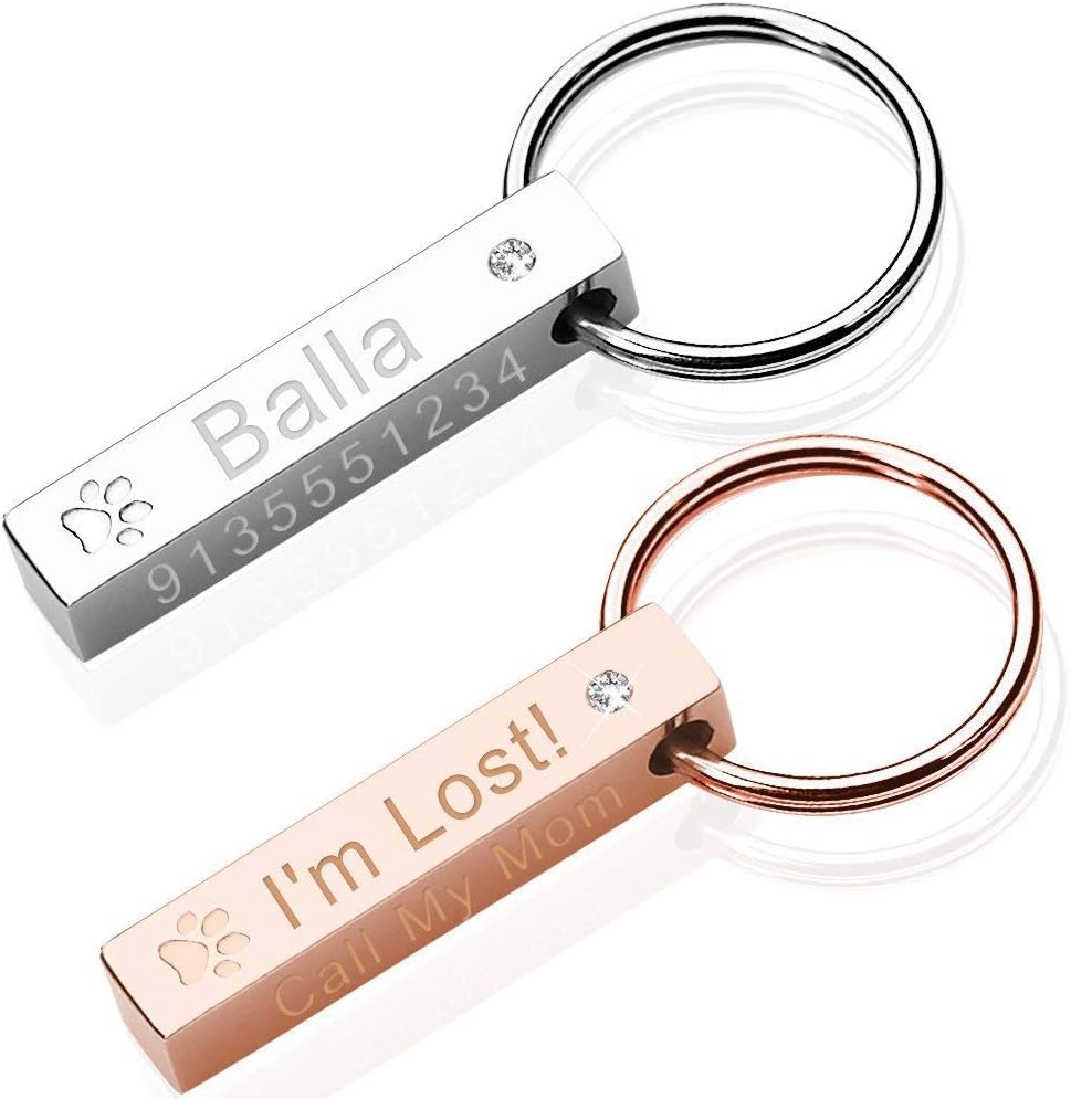 Dog Tags Personalized for Dogs Name Engraved Stainless Steel Custom Dog Tags for Men Women Cat Pendant Gift with Pet ID Tags Fit Any Dog…