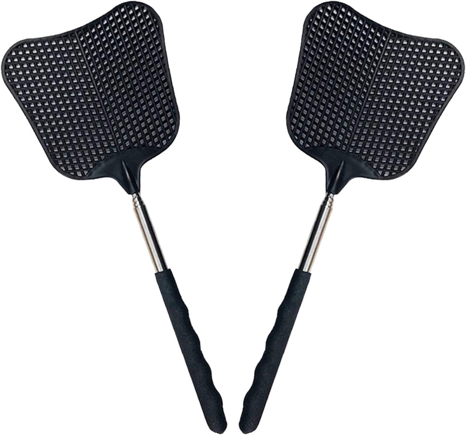 Telescopic Fly Swatters, Durable Plastic Fly Swatter Heavy Duty Set, Flyswatter with Stainless...