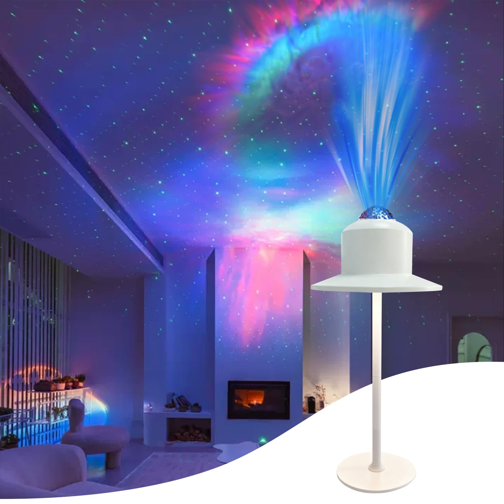 Lampe de table LED tactile effet vague d'eau T1 rechargeable pour chambre et salon