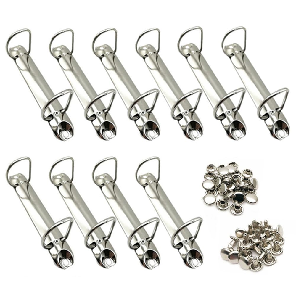D-Rings Mechanism, Wanfoou 10 Pack 2-Ring Binder Mechanism Replacement Kit, Spines for Top-Binding, Replacement Kit Metal Clip Ring Binder for Paper Storage Folder Planner Accessories