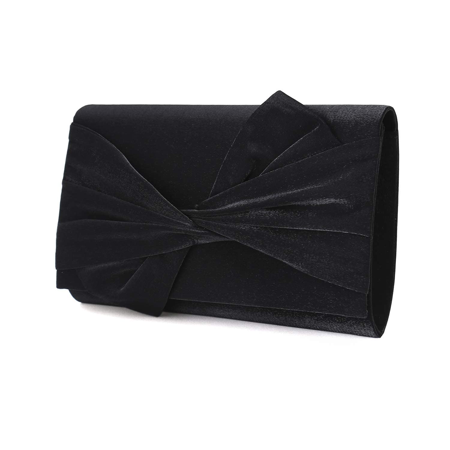 IXEBELLA Satin Bow Clutch
