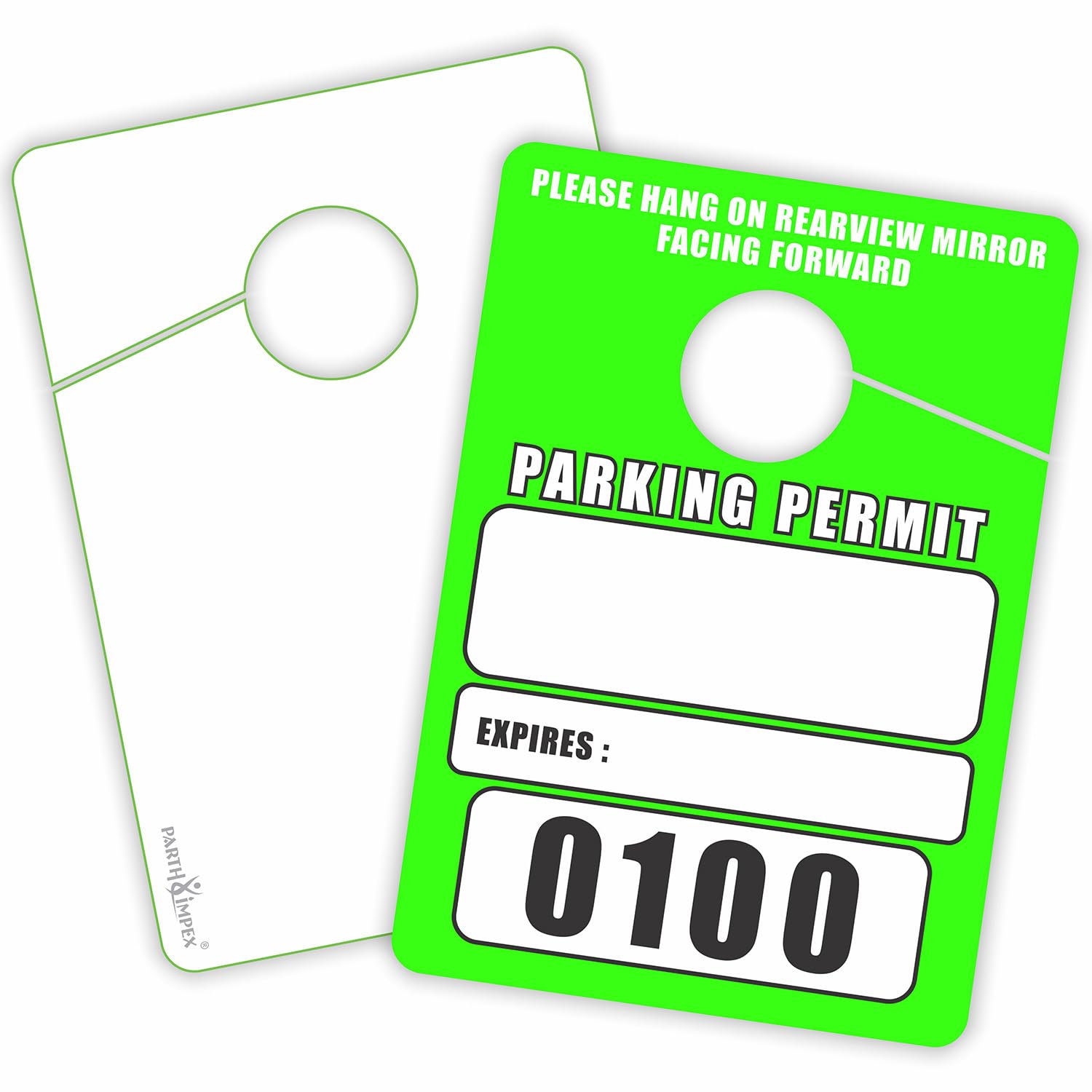 Mini Numbered Visitor Parking Permit Hang Tag, SKU: PP-2004-BL-SEQ