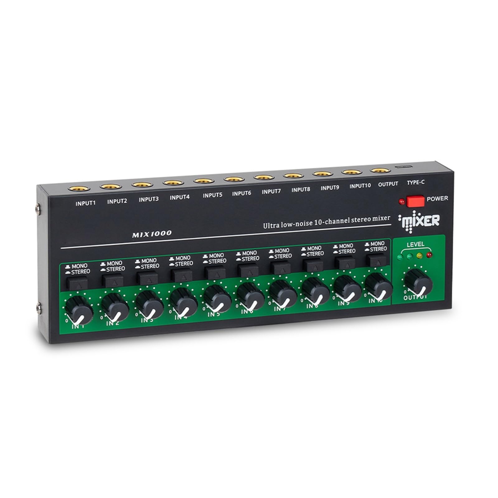 Mikser audio, 10-kanałowy mikser Ultra Low Noise Line Mini dźwięku USB 5V Studio miksery wzmacniacz sygnału do mikrofonów Do studia karaoke
