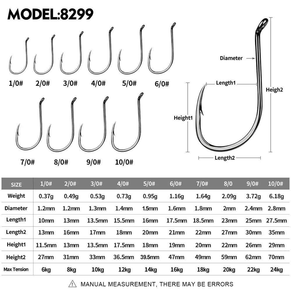 Hameçon de Pêche Lot de 50 hameçons barbelés en Acier au Carbone de Haute qualité, équipement de pêche, hameçon Simple, Accessoires, Vente en Gros Crochets de Pêche(8 0)