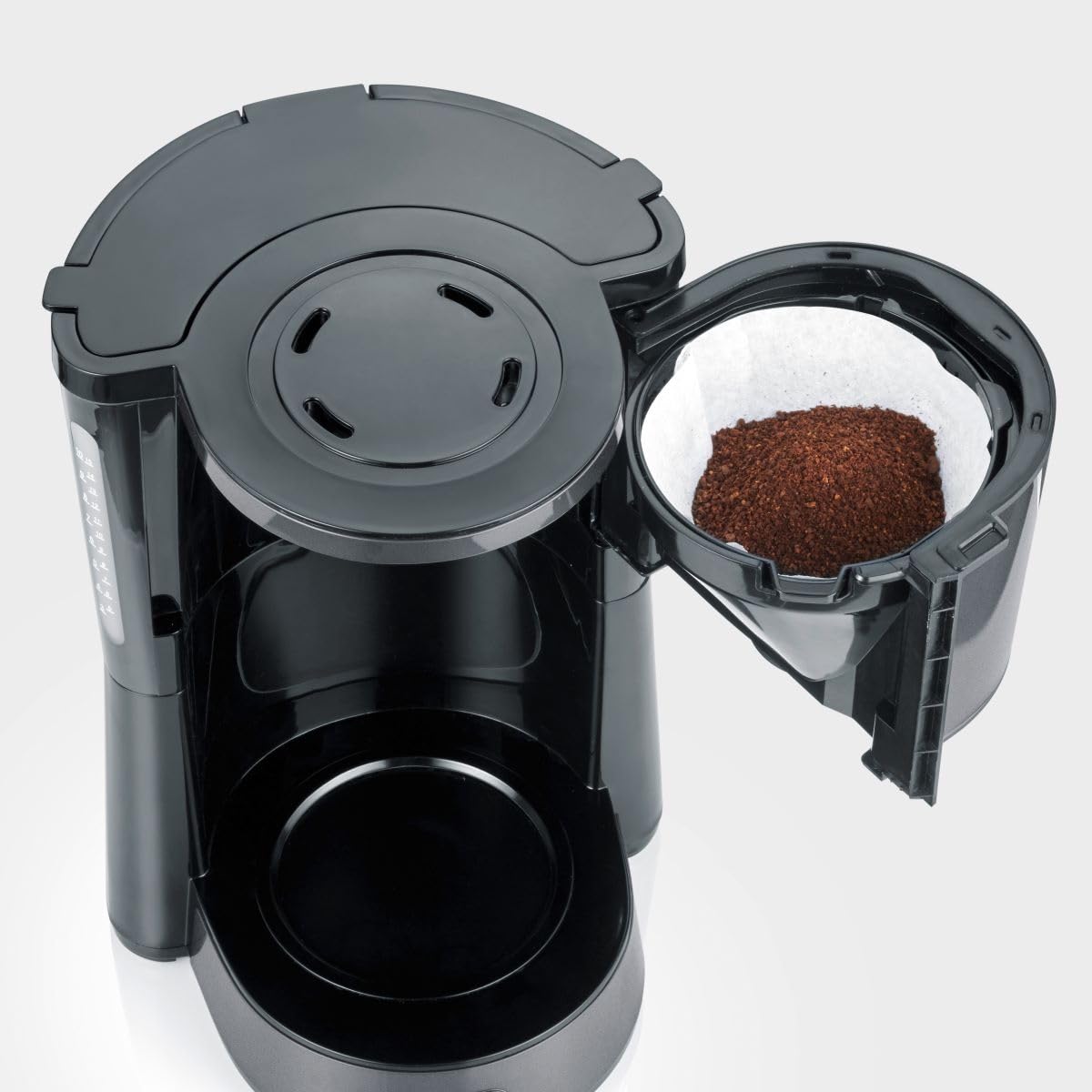 Severin - Cafetera de goteo jarra cristal 10 tazas 1000 W Antracita/negro mate KA 9572