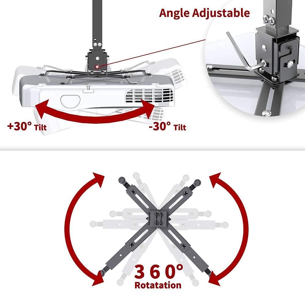 Support Mural Universel En Alliage D'aluminium – Pour Projecteur, Caméra, Routeur, Mini-amplis (26x20cm, Charge 2kg)