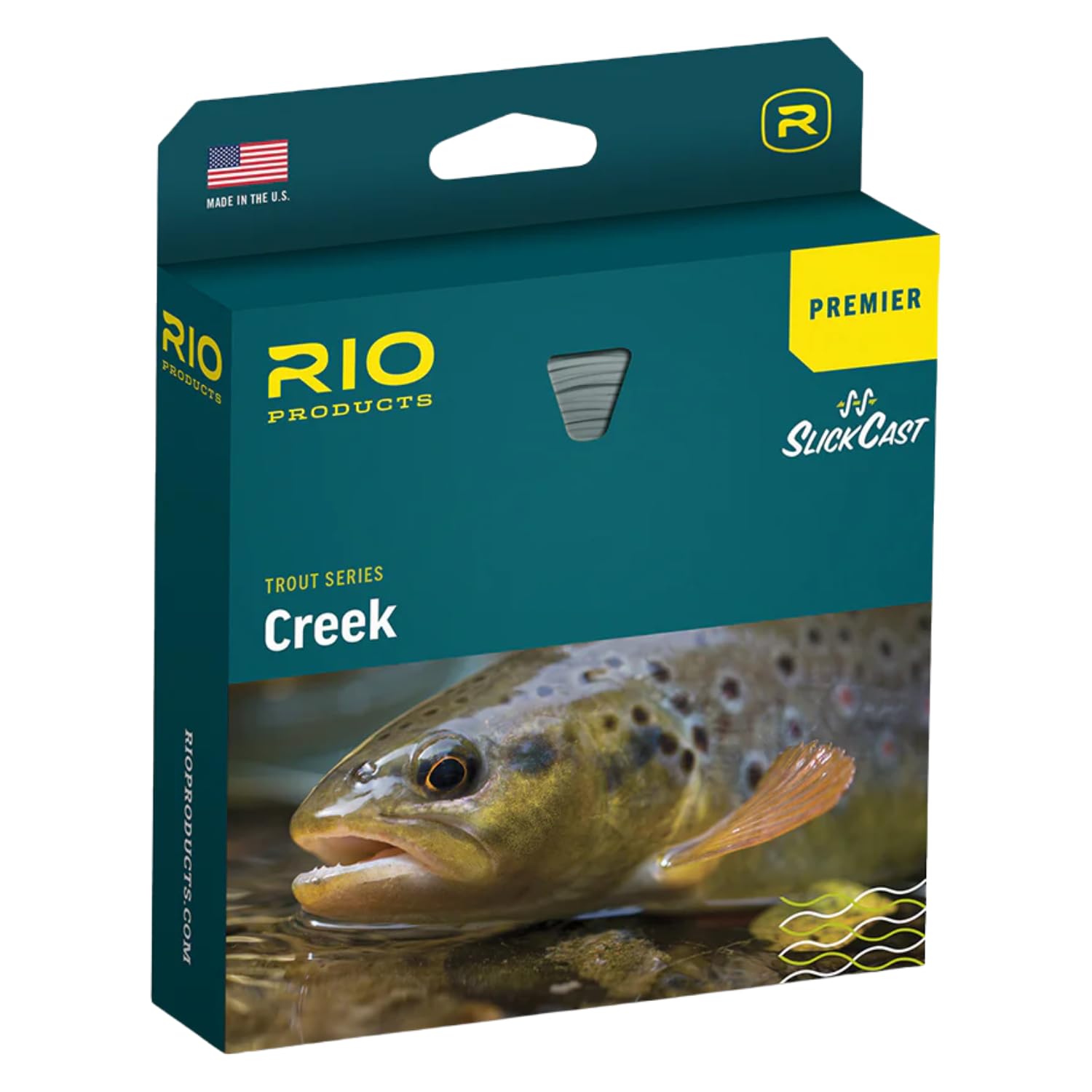 Premier Creek Fly Fishing Line, Floating Trout Series, Accurate Line Design with Long Back Taper, Low Stretch & Ultra-Slick Performance, Green/Yellow