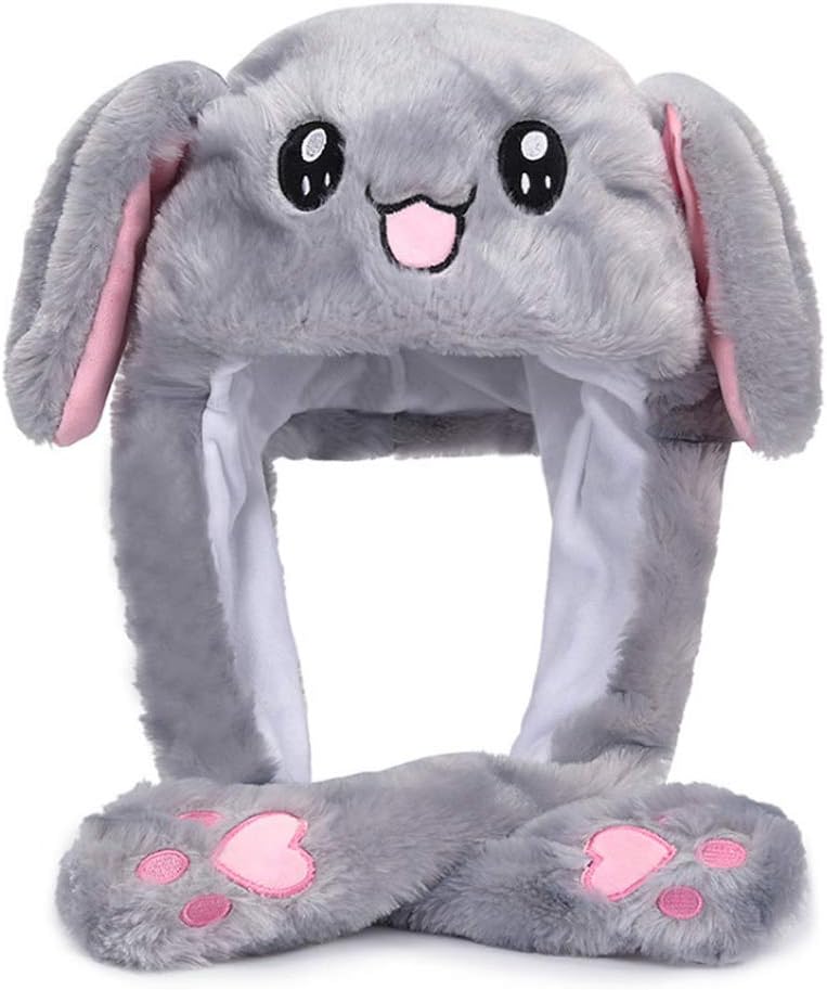 Topwon Cute Plush Bunny Hat Rabbit Cap,Grey