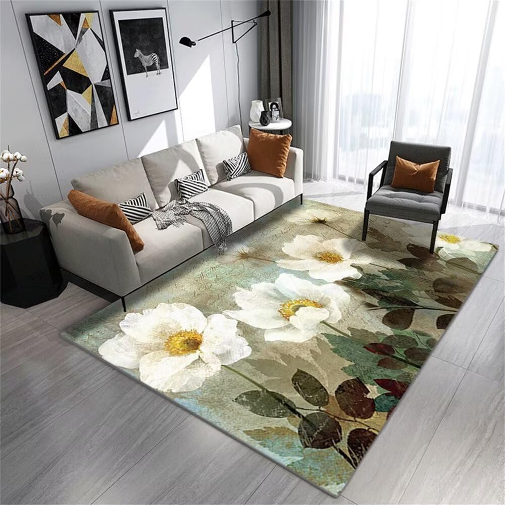 Tapis doux chambre fille blanc fini les sols froids avec ce grand tapis lavable